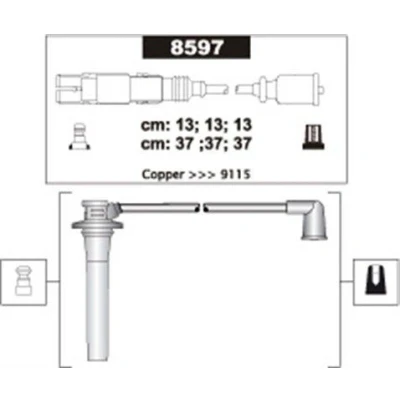Imagen de MAGNETI MARELLI 941318111303 Juego de Cables Encendido SMART: City Coupe, Cabrio