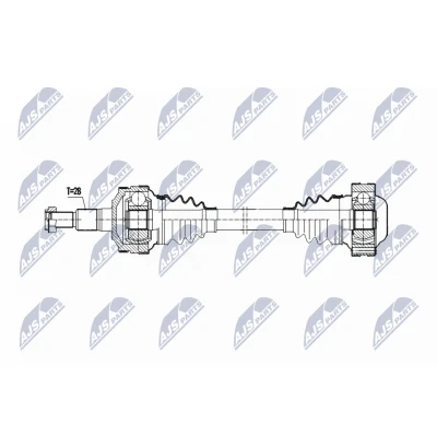 Imagen de NTY NPW PS 003 Árbol de transmisión Eje trasero, derecha 694 Caja cambios manual