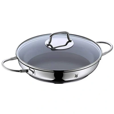 Imagen de WMF Devil Rustidera 26 cm con Tapa de Vidrio , Exterior Acero Inoxidable Cromargan, Revestimiento Antiadherente Cerámica, Resistente al Horno