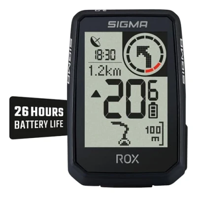 Imagen de SIGMA ROX 2.0 Endurance Negro 26 Horas de duración la batería Ciclocomputador inalámbrico GPS y Navegación con overclamp Incluido para Exteriores Compatible E Bike