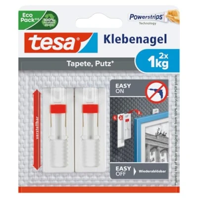 Imagen de tesa 77774 00000 00 Clavo Adhesivo, 1 kg, Set de 2 Piezas