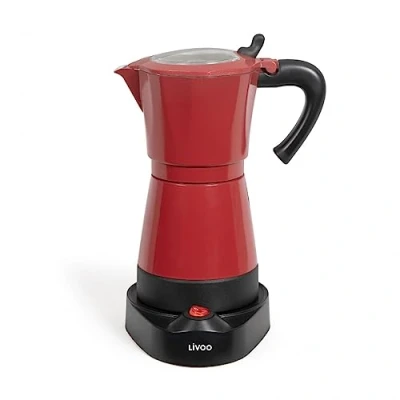 Imagen de Livoo DOD117A Cafetera italiana eléctrica (300 ml, 6 tazas, 480 W, aluminio, función de mantenimiento en caliente