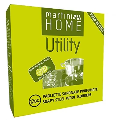 Imagen de MartiniSPA Home Utility 0204b00 pagliette saponate perfumadas al limón, Acero y jabón, Plata, 14.5 x 4.9 cm, 12 Unidades