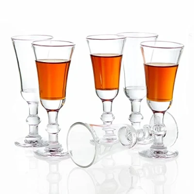 Imagen de JAIEF vasos de jerez 45 ml, vidrio sin plomo, chupito transparentes base pesada (juego 6)