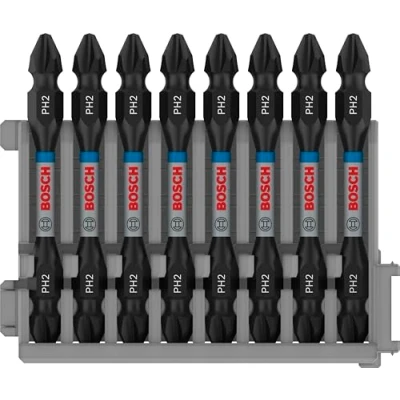 Imagen de Bosch Professional 8 piezas Juego de brocas dobles Phillips (control impacto, puntas PH2 PH2, longitud: 65 mm, pick and click), Cranberry, 45 x 40 15 cm
