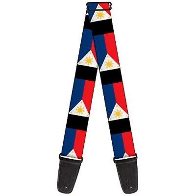 Imagen de Buckle Down GS W31648 Guitar Strap Philippines Flags, Multicolor, 2&quot; Wide 29 54&quot; Length
