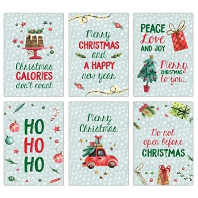 Imagen de Papierdrachen Set de Tarjetas Navidad 12 postales diseñadas con cariño para impresión artística enviar, decorar paquetes y coleccionar 13 inglés menta