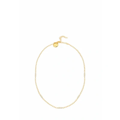 Imagen de SINGULARU Collar Delicate en Latón con Acabado Baño Oro de 18 Kt Cadena Eslabones y Detalles Circonitas Largaria 35 cm + 5 Joyas para Mujer