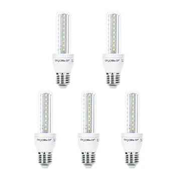 Imagen de Aigostar Pack de 5 Bombillas LED T3 2U 8W, E27 casquillo gordo, Luz Blanca Fría 6500K, Ángulo 360, 730 lúmenes, no regulable