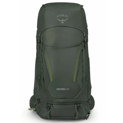 Imagen de Osprey Kestrel Mochilas de senderismo para hombres Diseño duradero cualquier entorno al aire libre Panel trasero Airscape Cubierta lluvia incluida, Bonsai Green, L/XL, 58 L