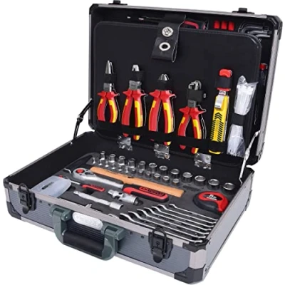 Imagen de KS Tools 911.0628 1/4&quot; + 1/2“ Maletín de herramientas para electricista, 128 pzs