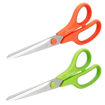 Imagen de Rapesco 1666 Germ Savvy Antibacteriano, Tijeras de Mango Suave con Hojas Titanio 21 cm, Colores Surtidos, Paquete 2