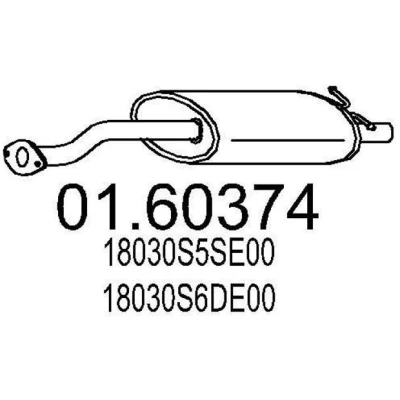 Imagen de MTS 01.60374 Silenciador trasero 850 HONDA: CIVIC 7 Hatchback