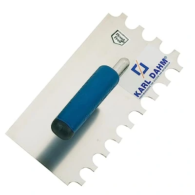 Imagen de Karl Dahm Llana Dentada de Mango suave I Paleta inoxidable para baldosas con dentado central 20/15 mm agarre ergonómico facilitar la creación superficies adhesivas 10645