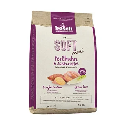 Imagen de bosch HPC SOFT Mini Guinea Fowl &amp; Sweet Potato Alimento semi montado para perros adultos de razas pequeñas Sin grano 1 x 2,5 kg