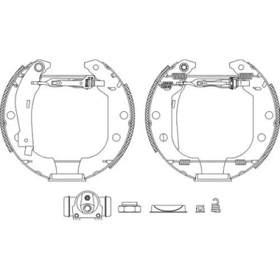 Imagen de HELLA Shoe Kit Pro 8DB 355 003 951 frenos, disco de tambor con cilindro freno rueda, accionador