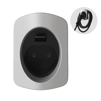 Imagen de Soporte de Carga Tera EV para Cargador Tipo 2 Hecho Material Resistente. Organizador Cable Accesorio estación vehículos eléctricos en Plata