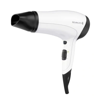 Imagen de Remington Secador de Pelo Power Volume, Iónico, 2000 W, Concentrador y Difusor, 3 Temperaturas, 2 Velocidades, Función Eco, Rejilla Cerámica, Gancho Para Colgar, Trasera Desmontable, D3015