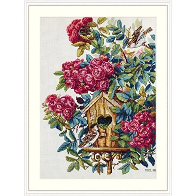 Imagen de Merejka Kit de punto cruz, algodón, multicolor, 27 x 36 cm