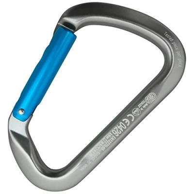 Imagen de KONG Large MULTIUSEosquetón Aluminio Recto anodizado Mosquetón, Adultos Unisex, Gris/Cyan (Multicolor), Talla Única