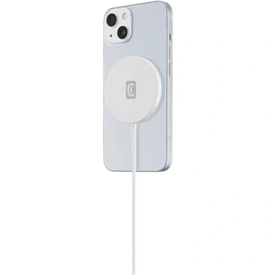 Imagen de Cargador inalámbrico CellularLine MAGSFWIRELESSW, Para Apple iPhone, 7.5 W, USB C, MagSafe, Blanco