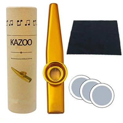 Imagen de Kazoos, Acompañamiento HLHome Mirlitones metálicos para guitarra ukulele Orff instrumentos musicales Musical instrumento