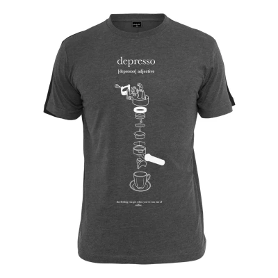 Imagen de Mister Tee Depresso Camiseta estampada, Hombre, Talla: Large, Charcoal