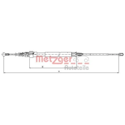 Imagen de METZGER 10.7625 Cable de Freno Mano Atrás izquierda, derecha, derecha 1563/898 Discos COFLE VOLKSWAGEN: Touran I