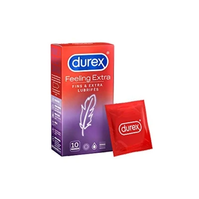 Imagen de Durex Lote de 2 Preservativos Feeling extra finos y lubricados 10 unidades