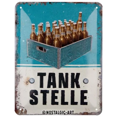Imagen de Nostalgic Art Retro Blechschild Gasolinera Idea De Regalo para los Amantes la Cerveza, Metal, Diseño Vintage con Frase, 15 x 20 cm