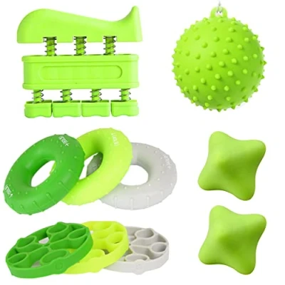 Imagen de Fortalecedor de manos, hand grip 3 niveles resistencia, ejercitador dedos, bola agarre para aliviar el estrés, masaje hexagonal guitarristas, atletas y músicos Paquete 10