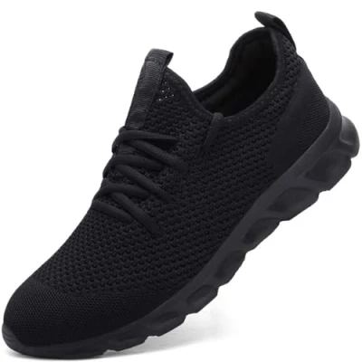 Imagen de Zapatillas Deportivas Running de Mujer para Correr Asfalto Zapatos Gimnasia Deporte Fitness Casual Transpirables Seguridad con Cordones Atlético Gym Trekking Sneakers Plataform Calzado Negro 40 EU