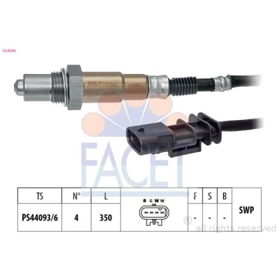Imagen de FACET 10.8508 Sonda lambda térmico, plana, Rosca engrasada FIAT: 500X, 500 C Cabrio, Panda III Hatchback, JEEP: Renegade SUV, Compass