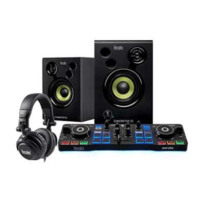 Imagen de Hercules DJStarter Kit completo para empezar en el DJing con Serato DJ Lite, incluye DJControl Starlight, HDP DJ45 y DJMonitor 32, PC MAC
