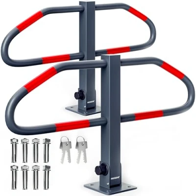 Imagen de Arco de barrera aparcamiento juego 2 incl llave con base soporte