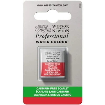 Imagen de Winsor &amp; Newton Acuarela Profesional Pintura De Acuarela, Alta Luminosidad, Resistente a la Luz, Calidad Archivo, 1/2 Godet, Color Escarlata Libre Cadmio
