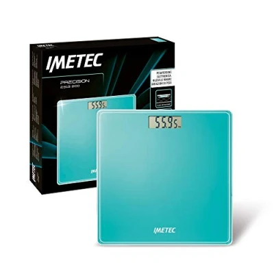 Imagen de Imetec Precision ES13 200 Báscula de baño electrónica, señala hasta las más mínimas variaciones peso, 180 kg, pantalla LCD, vidrio templado, pilas incluidas.