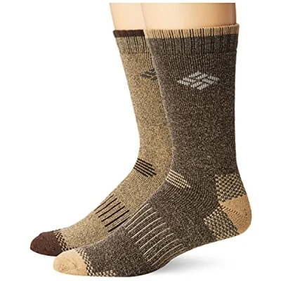 Imagen de Columbia Paquete de 4 Calcetines con Control Humedad Casual, Caqui/Azul Marino/Marrón/Negro, 6 12 (Pack 4) para Hombre