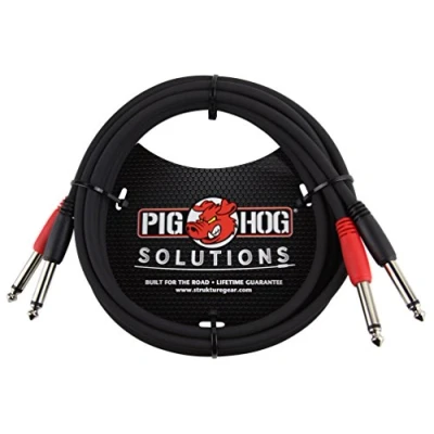 Imagen de Pig Hog PD 21410 Cable dual mono de 1/4 pulgadas (macho), 10 pies