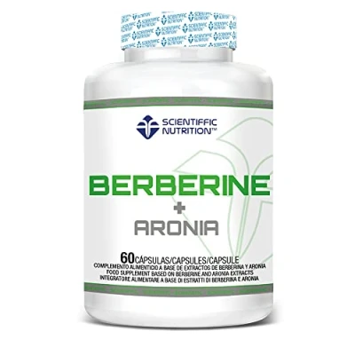 Imagen de Scientiffic Nutrition Berberine + Aronia, Complemento Alimenticio a Base de Extractos Berberina y Ayuda Mejorar el Metabolismo Reducir los Niveles Colesterol 60 cápsulas.