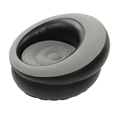 Imagen de Hosi Sofá Inflable, Silla Inflable Ampliamente Aplicable PVC Eco Amistoso para Dormitorio (Gris)