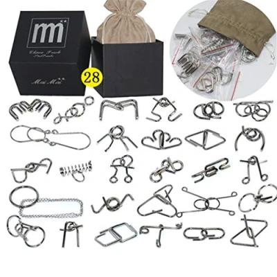 Imagen de Gracelaza 28 Piezas Juguetes Mágicos de Alambre Metal Set 3D Rompecabezas Brain Teaser Puzzle IQ Inteligencia Juguete Educativo Juego Niños y Adolescentes