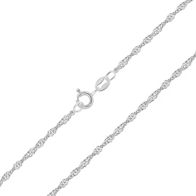 Imagen de Planetys Cadena de Plata Ley 925 Rodiada Malla Singapur 1.4 mm Ancho 55 cm Longitud
