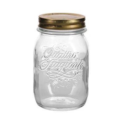 Imagen de Bormioli Rocco Quattro Stagioni Juego de 12 tarros (500 ml, diámetro 8,5 cm, Altura Total 14 ANTIPASTI &amp; CO), Blanco, x 500