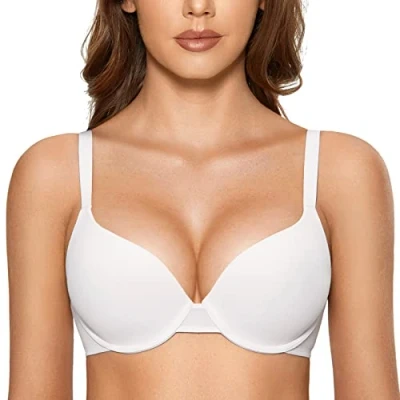 Imagen de DOBREVA Sujetador Push up T Shirt con Aros Ligero Relleno para Mujer Blanco 95D