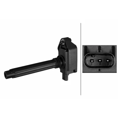 Imagen de HELLA 5DA 358 290 711 Bobina de encendido 3polos 12V Versión conexión SAE