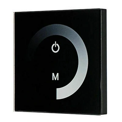 Imagen de Interruptor de luz LED táctil inteligente regulador intensidad pared vidrio templado panel 12 24V