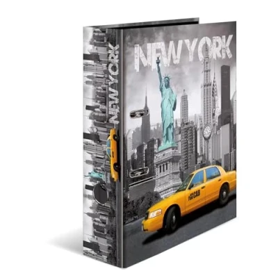 Imagen de HERMA Archivador de anillas con palanca Ciudades tendencia motivo Nueva York, A4, 70 mm, estampado interior, 1 carpeta motivos