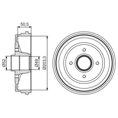 Imagen de BOSCH 0 986 477 206 Tambor de Freno con cojinete rueda, apoyo 237 Eje trasero RENAULT: CLIO 3, 2, 2 Kasten norauto, oscaro, mister auto
