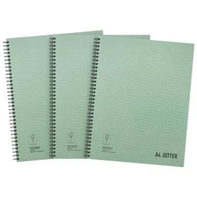 Imagen de SUMMIT Jotter Cuaderno metálico A4, encuadernado con alambre, a rayas, paquete de 3
